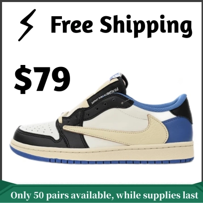 【$79 Free Shipping】High Quality Batch Travis Scott x Fragment Design x Air Jordan 1 Low DM7866-140 01
