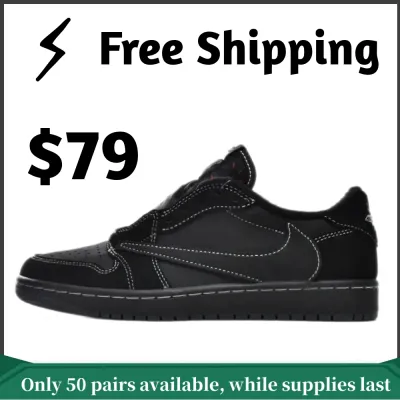 【$79 Free Shipping】High Quality Batch Air Jordan 1 Retro Low OG SP Travis Scott Black Phantom DM7866-001 01