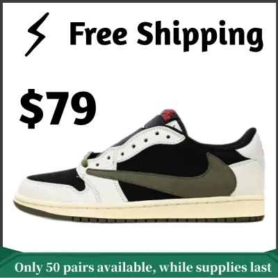 【$79 Free Shipping】High Quality Batch Air Jordan 1 Retro Low OG SP Travis Scott Olive (W) DZ4137-106 01