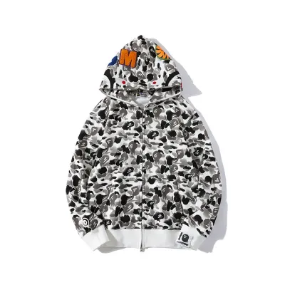 BAPE ABC Camo Double Shark Full Zip Hoodie 'Grey' 01