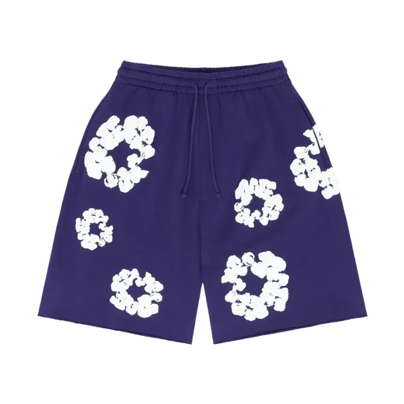 denim tears the cotton wreath shorts purple