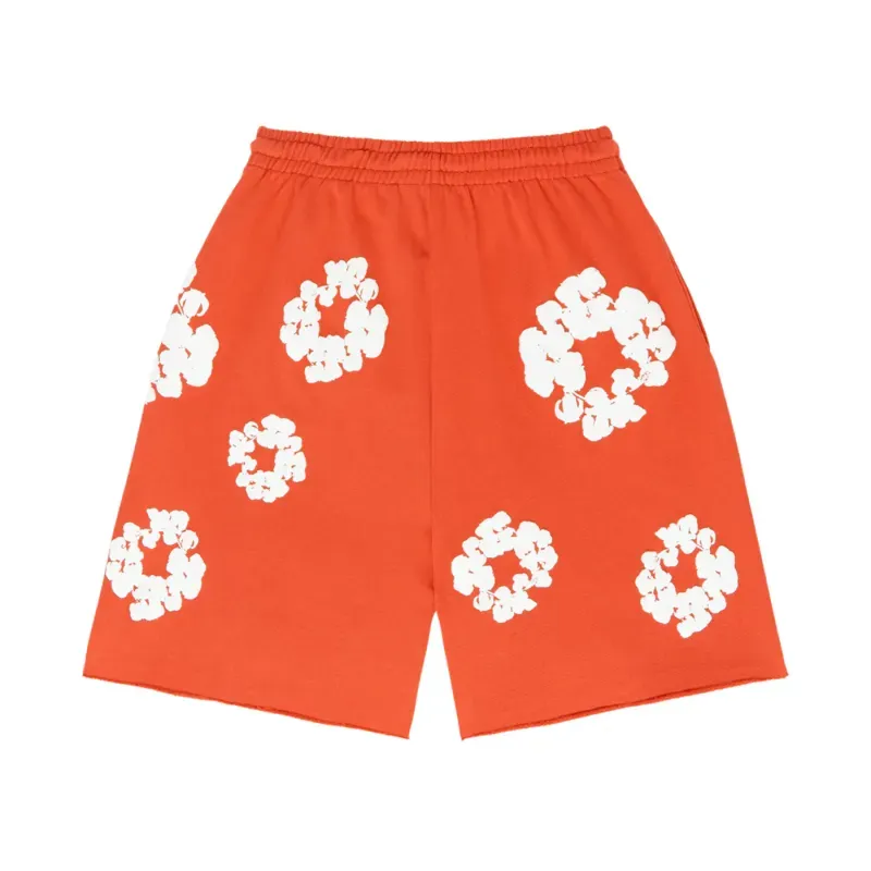 denim tears the cotton wreath shorts orange