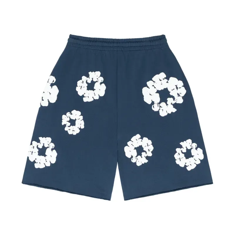 denim tears the cotton wreath shorts navy