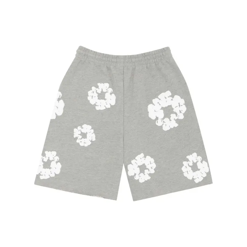 denim tears the cotton wreath shorts grey