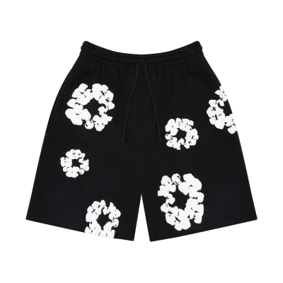 Denim Tears The Cotton Wreath Shorts Black 01
