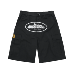 Corteiz Alcatraz Cargo Shorts Black