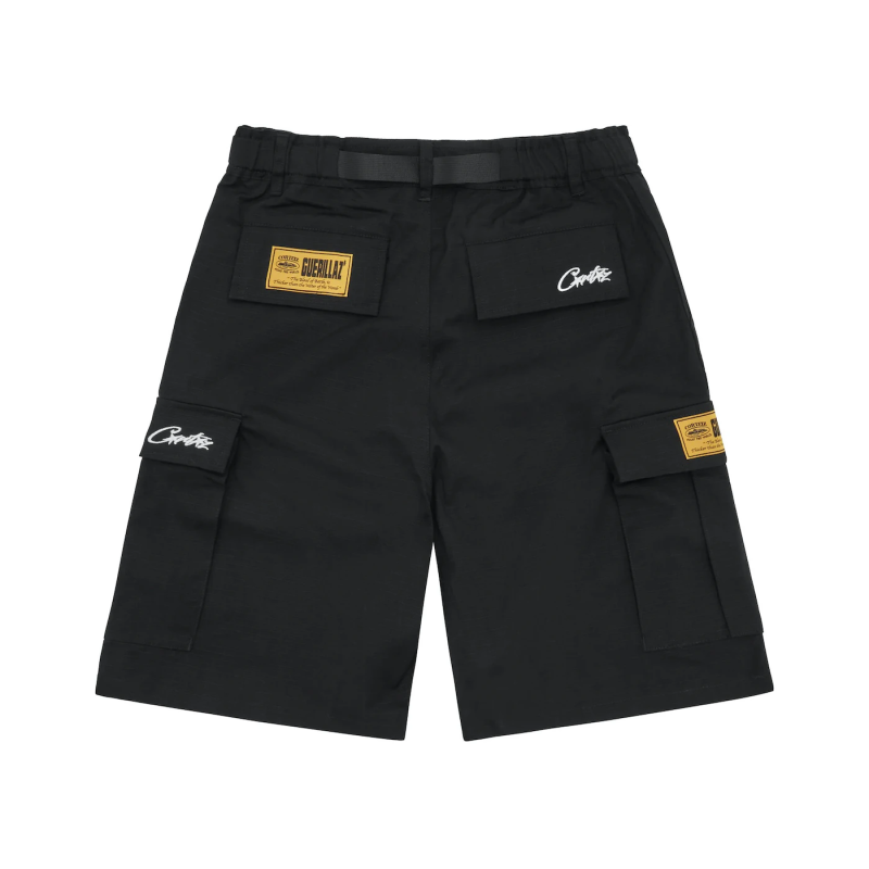 Corteiz Alcatraz Cargo Shorts Black