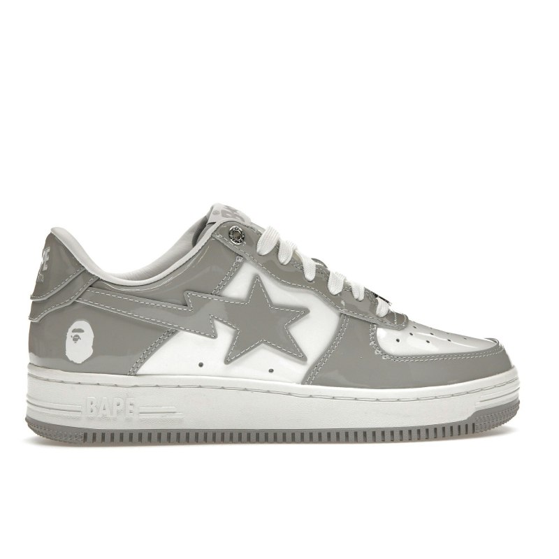 PK God Batch A Bathing Ape Bape Sta Patent Leather White Grey (2023) 