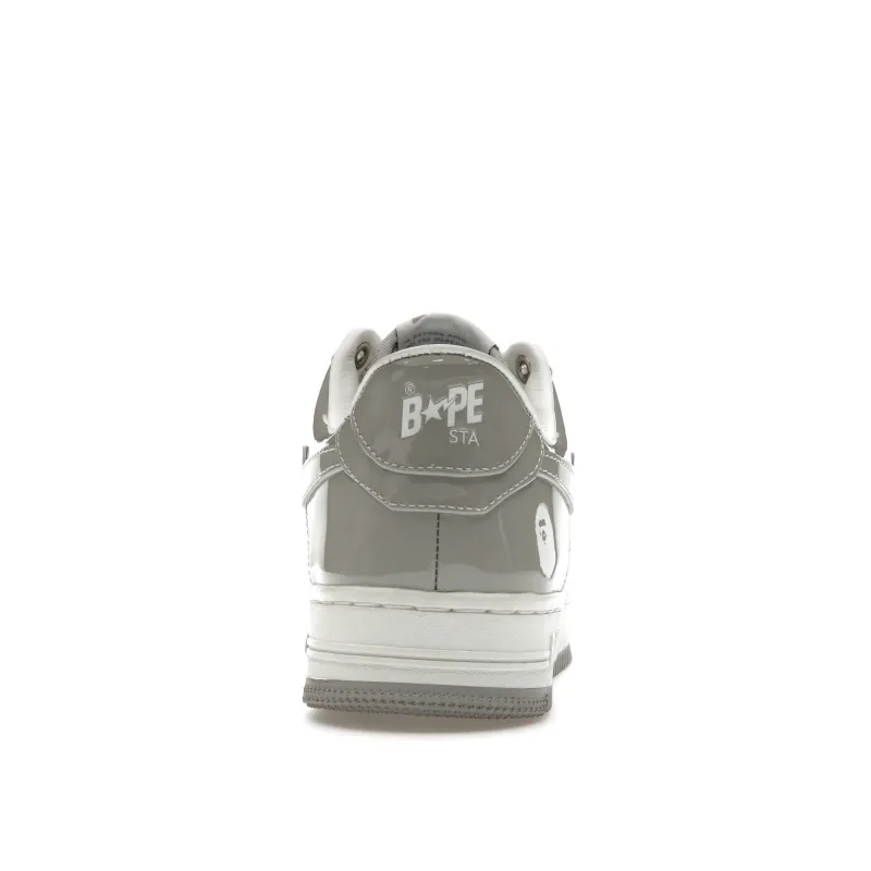 pk god batch a bathing ape bape sta patent leather white grey (2023)