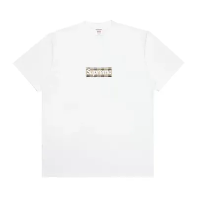 Supreme Burberry Box Logo Tee White 01