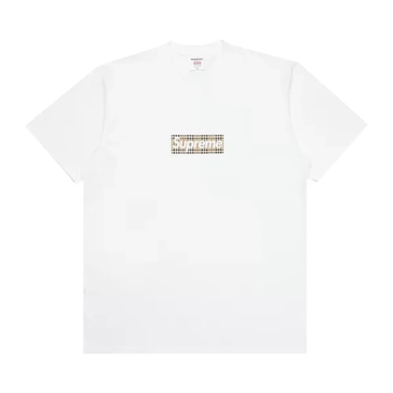 Supreme Burberry Box Logo Tee White