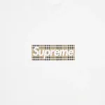 Supreme Burberry Box Logo Tee White