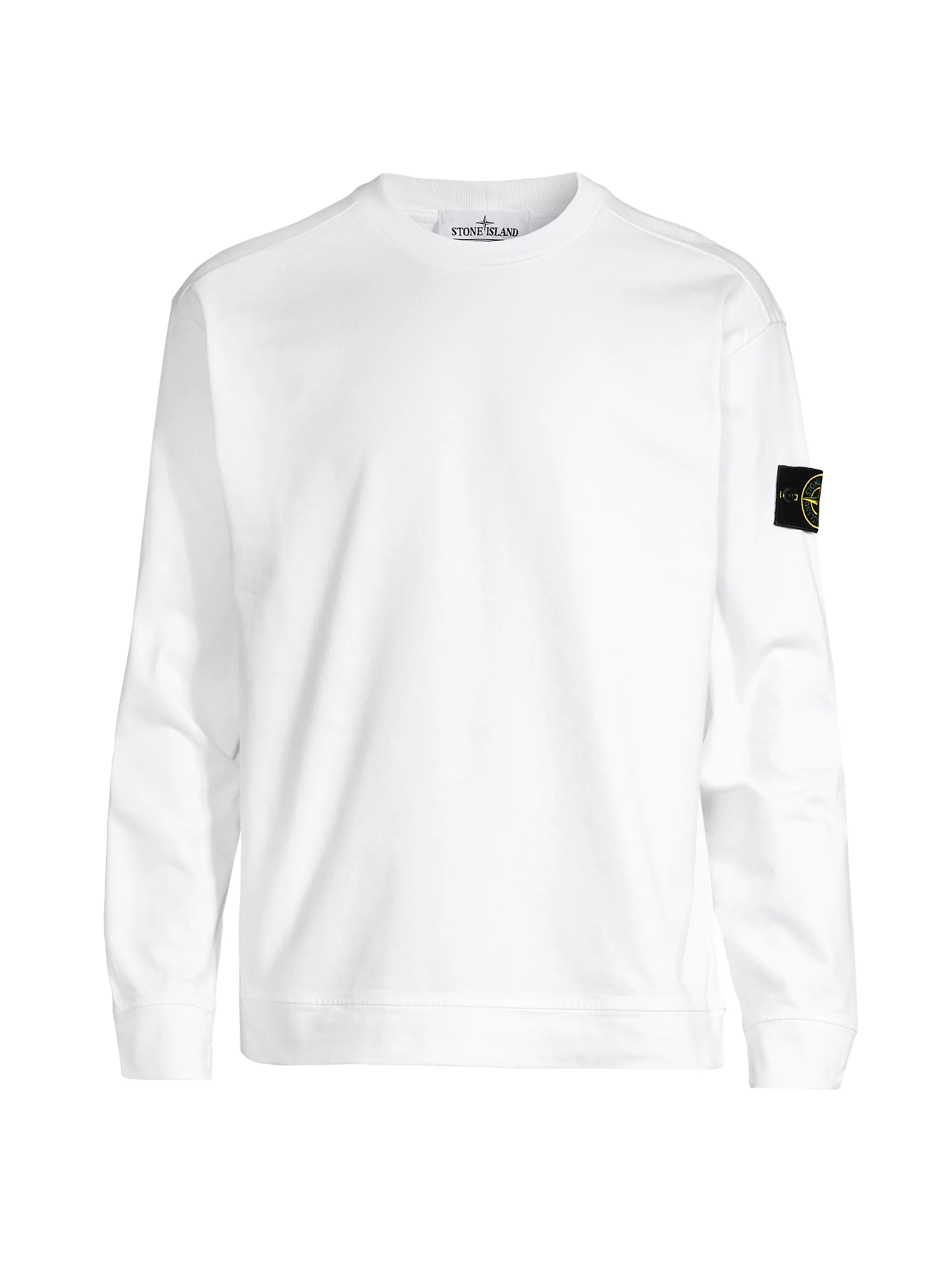 STONE ISLAN* GARMENT DYED CREW NECK SWEAT White