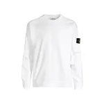 STONE ISLAN* GARMENT DYED CREW NECK SWEAT White
