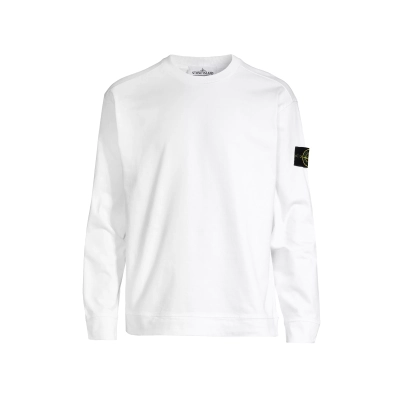 STONE ISLAN* GARMENT DYED CREW NECK SWEAT White 01