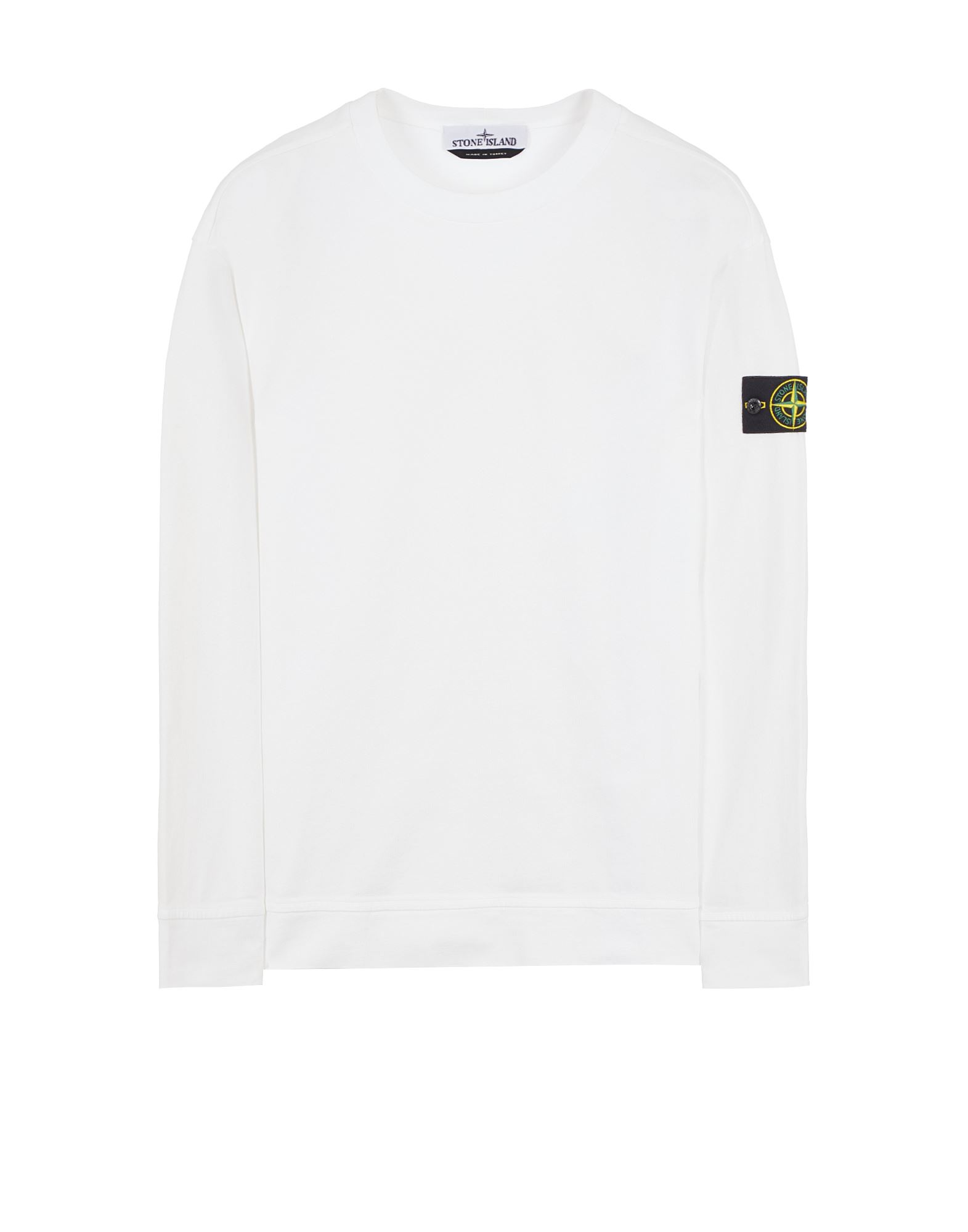STONE ISLAN* GARMENT DYED CREW NECK SWEAT White