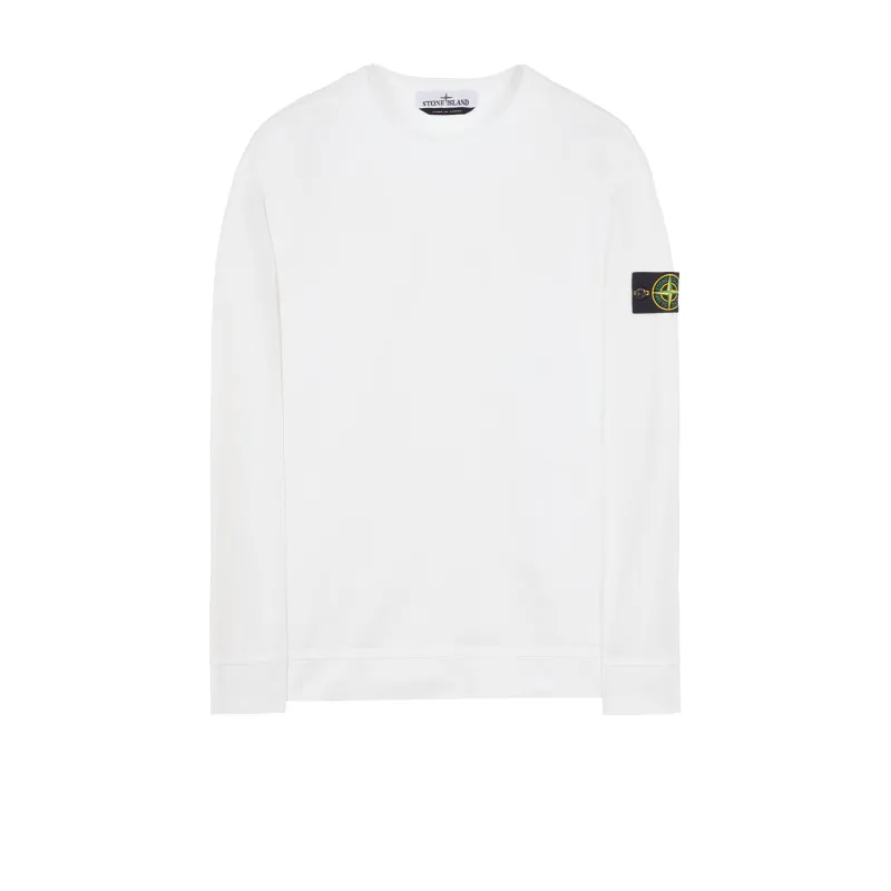 STONE ISLAN* GARMENT DYED CREW NECK SWEAT White
