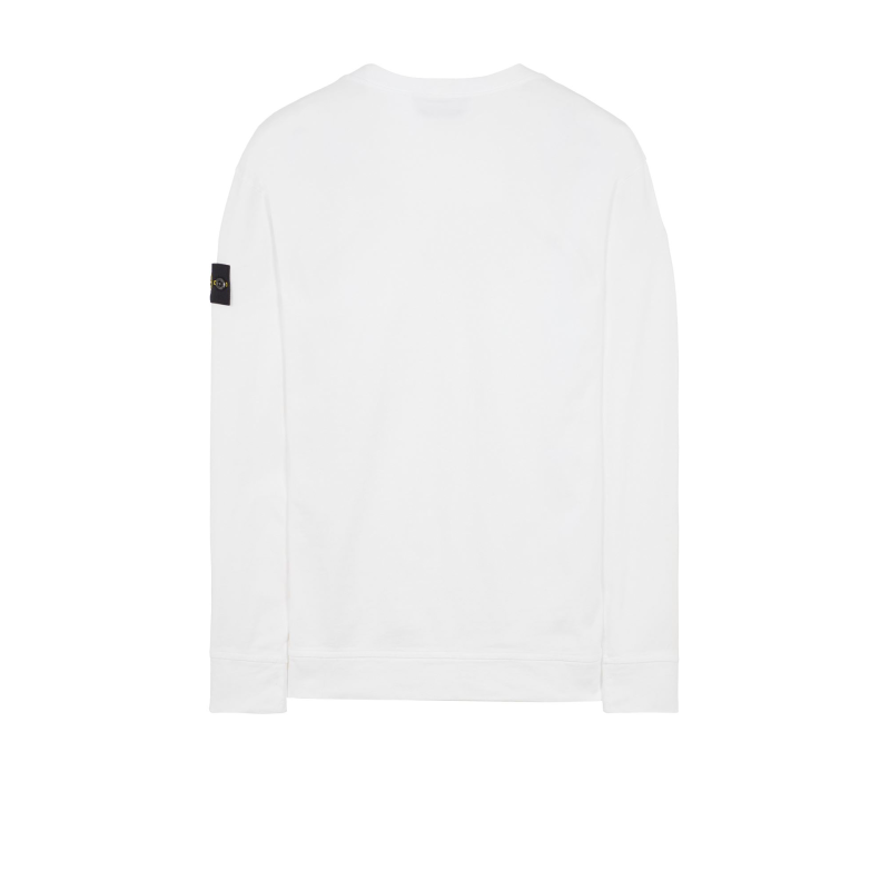 STONE ISLAN* GARMENT DYED CREW NECK SWEAT White
