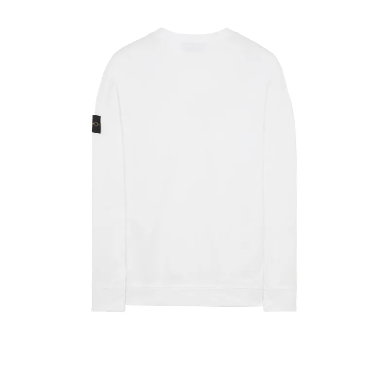 STONE ISLAN* GARMENT DYED CREW NECK SWEAT White