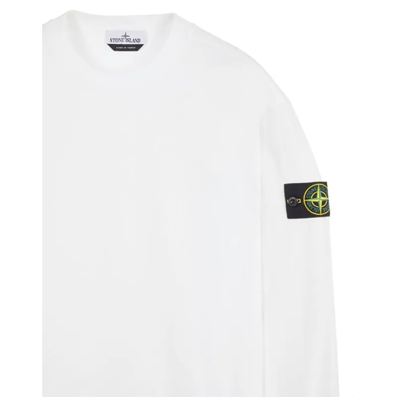 STONE ISLAN* GARMENT DYED CREW NECK SWEAT White