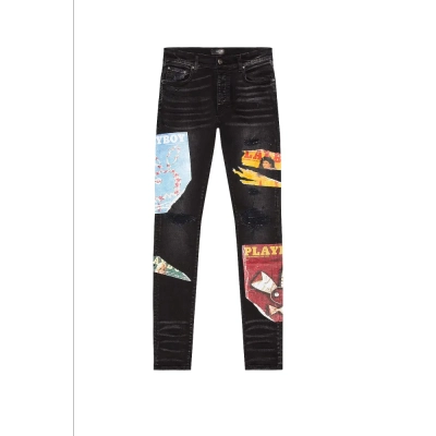 AMIRI Playboy Magazine Skinny JeanAged Black 01