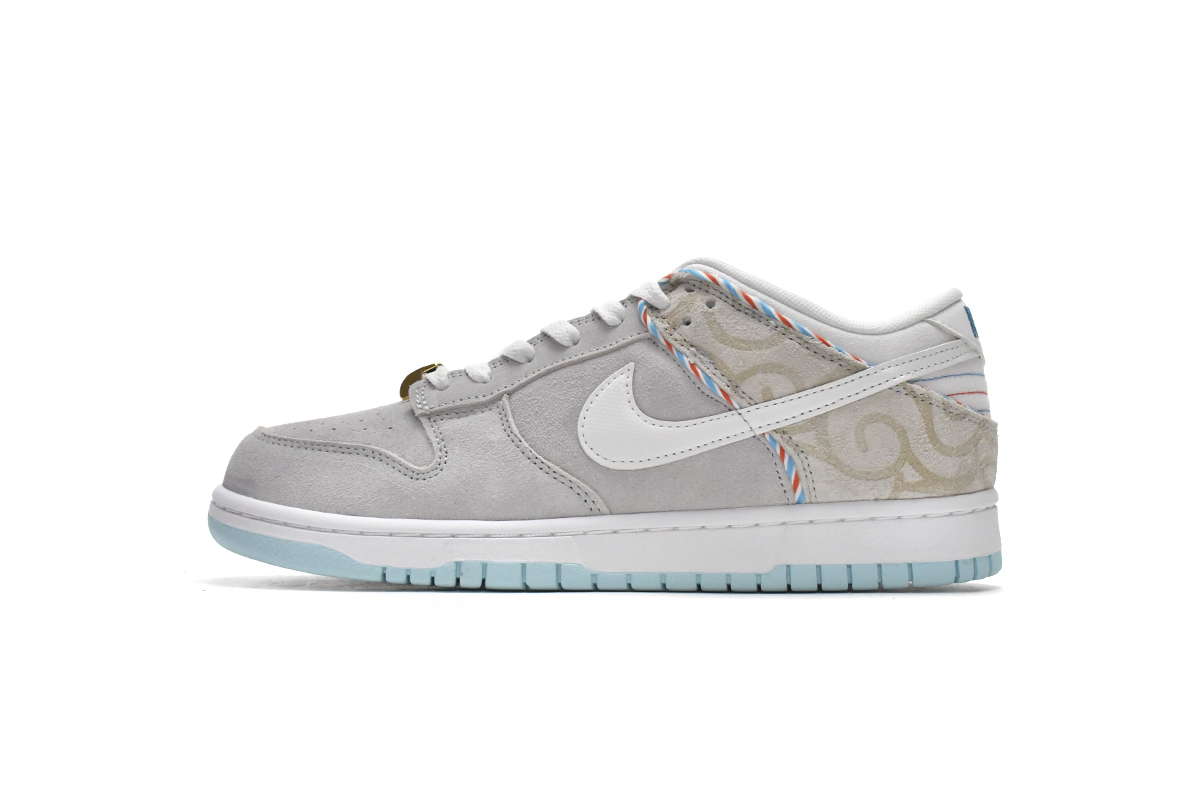 PK God Batch Nike Dunk Low Barber Shop - Grey DH7614-500