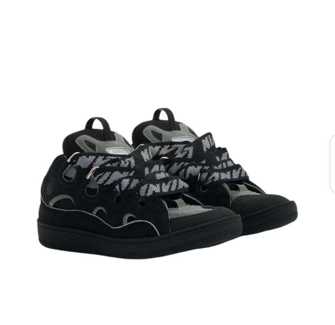 Lanvin Curb Sneaker Black Grey FM-SKRK11-REFL-P2210