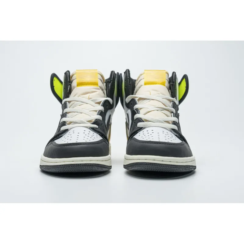 pk god batch air jordan 1 retro high white black volt university gold 555088-118