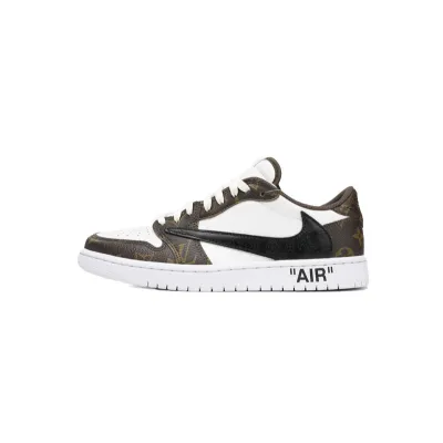 PK God Batch Air Jordan 1 Low cut LV Brown DL2403-002 01