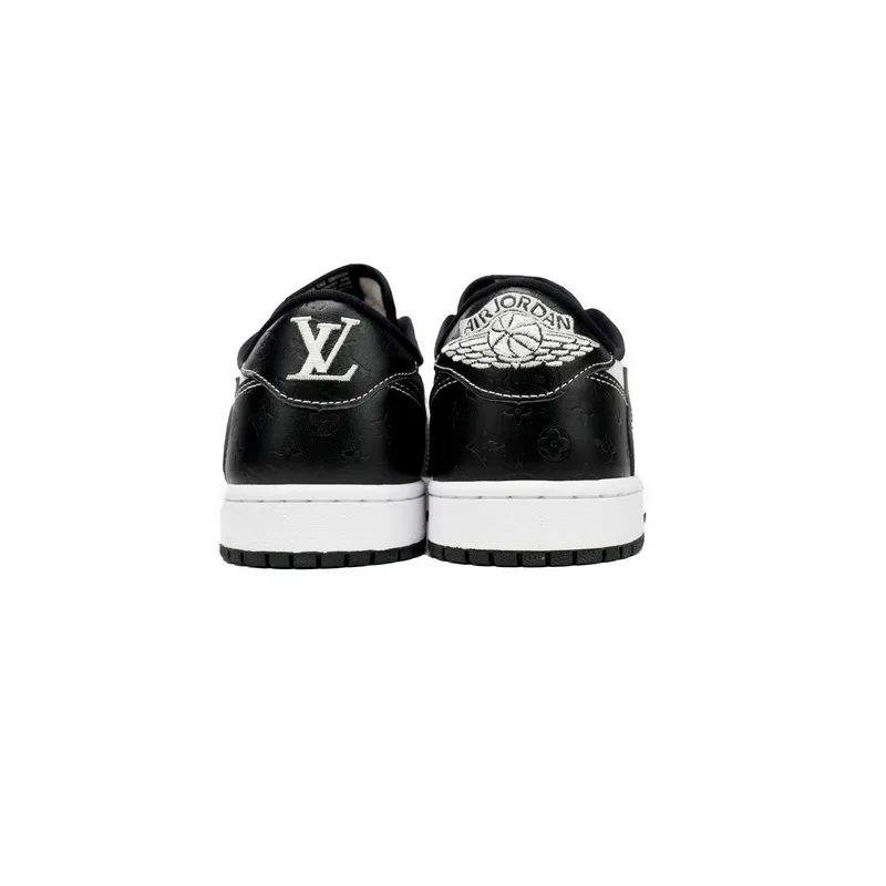 pk god batch air jordan 1 low cut lv black and white dl2211-001
