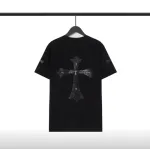 Chrome Hearts Sanskrit Letters Cross T-Shirt Black and white
