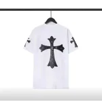 Chrome Hearts Sanskrit Letters Cross T-Shirt Black and white