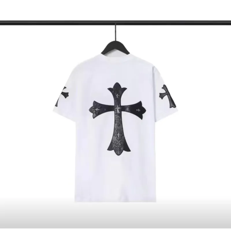 chrome hearts sanskrit letters cross t-shirt black and white