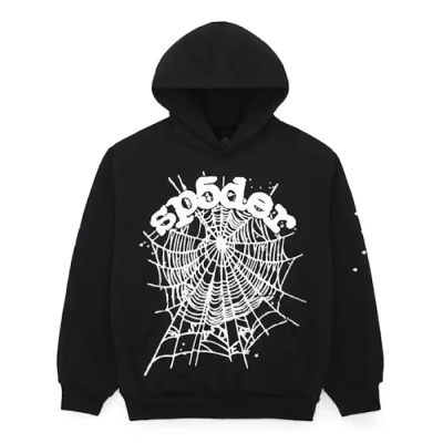 Sp5der Worldwide BLACK OG WEB HOODIE 01