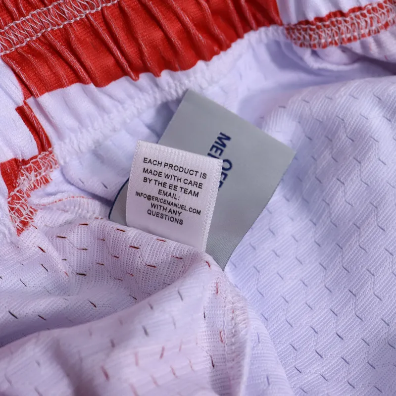 Eric Emanuel EE Basic Short White Red Flag FW19
