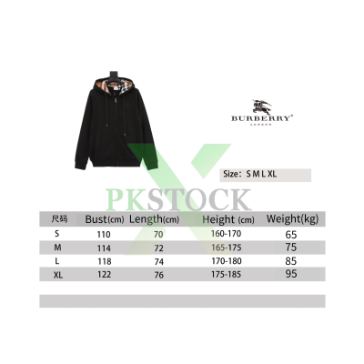 Burberry Zip Up Hoodie With Check Hood Black/Brich Brown 02
