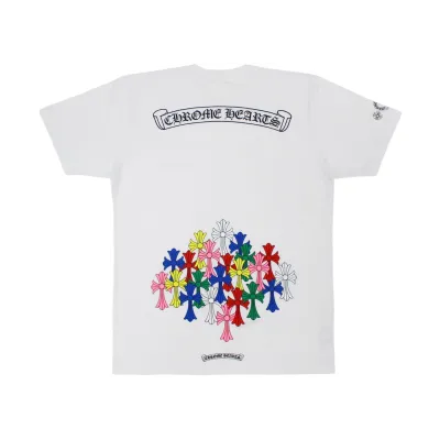 Chrome Hearts Multi Color Cross T-shirt White 01