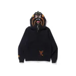 BAPE x Undefeated Double Shark Full Zip Hoodie Black