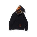 BAPE x Undefeated Double Shark Full Zip Hoodie Black