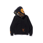 BAPE x Undefeated Double Shark Full Zip Hoodie Black