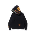 BAPE x Undefeated Double Shark Full Zip Hoodie Black