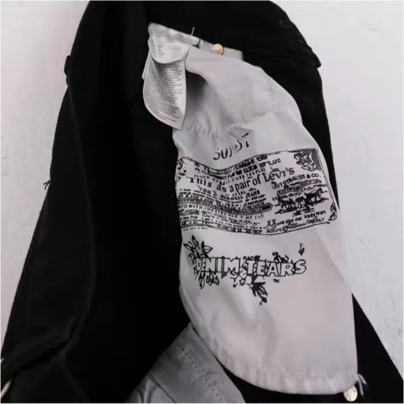denim tears x offset 501 jeans black