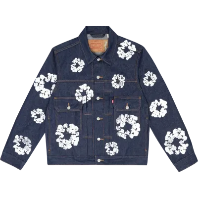 DENIM TEARS TYPE - 2 ALL OVER WREATH RAW Jacket 01