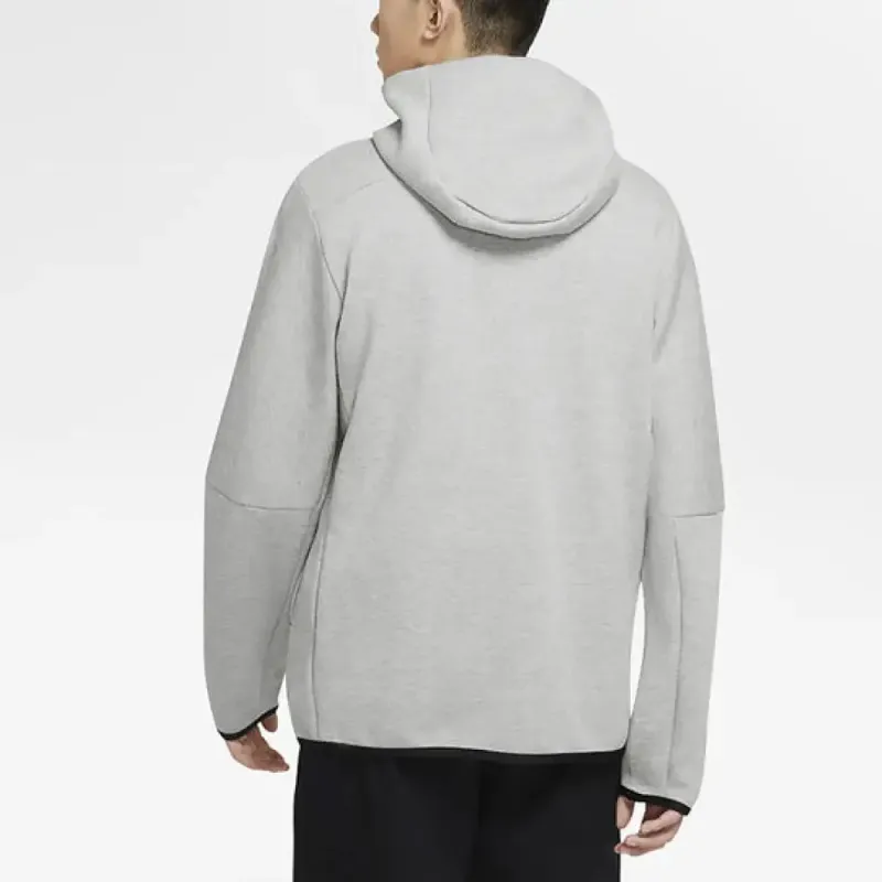 nike sportswear tech fleece full-zip hoodie heather grey