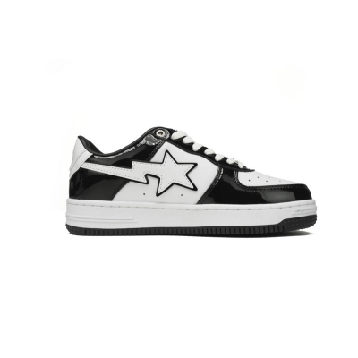 A Bathing Ape Bape Sta Low Black White 1H70-191-001 02