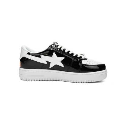 A Bathing Ape Bape Sta Low Black and White Shark 1H30-191-009 02