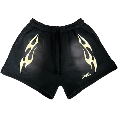 Hellstar Sports Flame Shorts Black 01