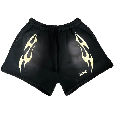 Hellstar Sports Flame Shorts Black 01
