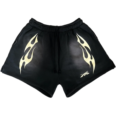 Hellstar Sports Flame Shorts Black 01