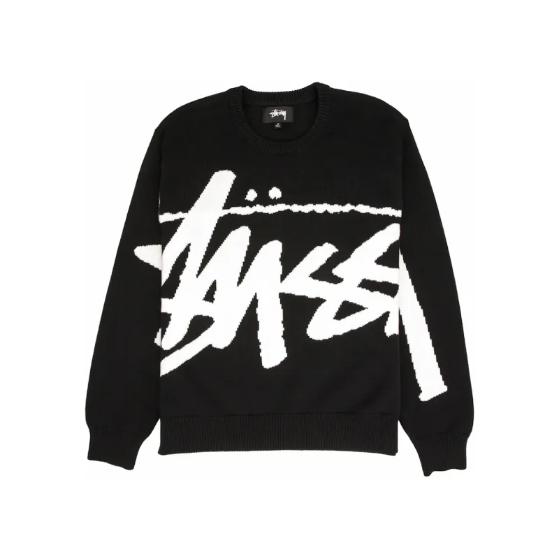 stussy stock sweater black